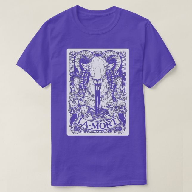 Camiseta Cartão La Mort Tarot Occult Satanic Tarot Reader R (Frente do Design)