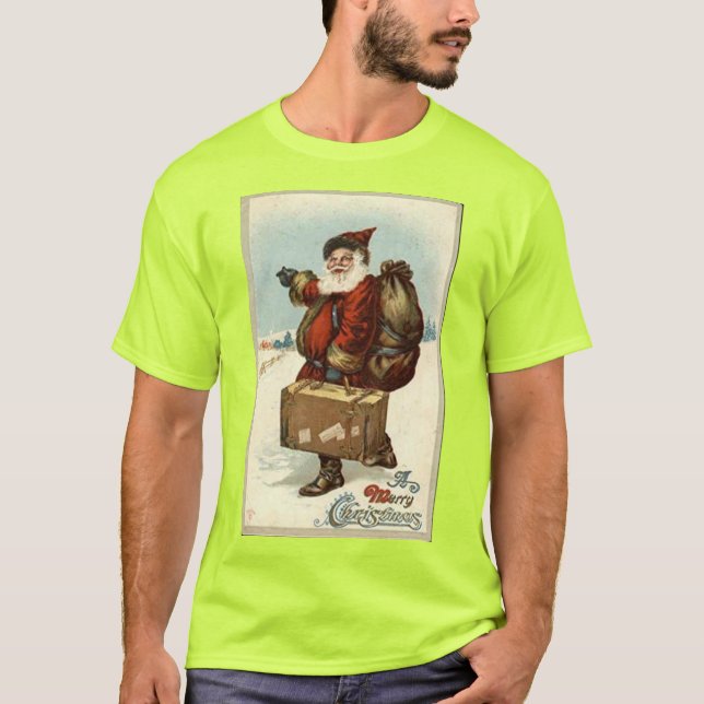 Camiseta Cartão postal de Suitcase Santa Clause (Frente)