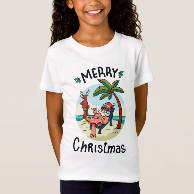 Camiseta Cartão-postal prateado de Natal em julho (Frente)