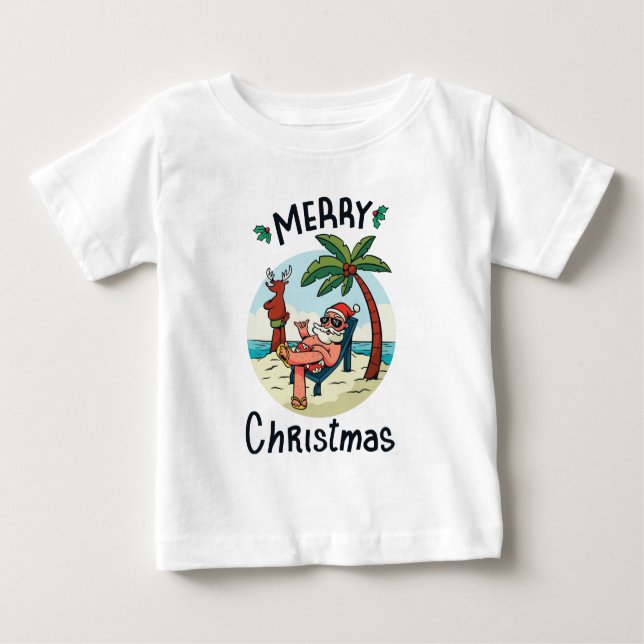 Camiseta Cartão-postal prateado de Natal em julho (Frente)