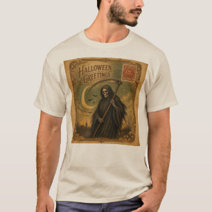 Camiseta Cartão postal vintage de Halloween da Morte