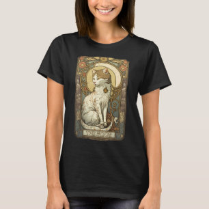 Camiseta Cartão Tarot Cat O Cartão Tarot Da Lua Nouveau