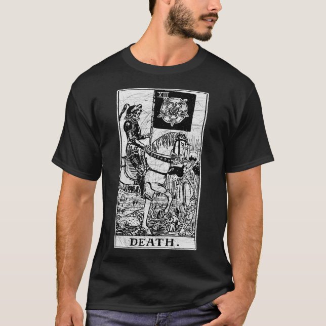 Camiseta Cartão Tarot de Morte - Grande Arcana - contar for (Frente)