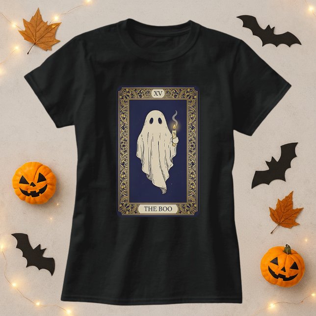 Camiseta Cartão Tarot Fantasma Halloween (Criador carregado)