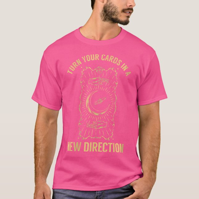 Camiseta Cartão Tarot para Mulheres - Lua Mística Escrita O (Frente)