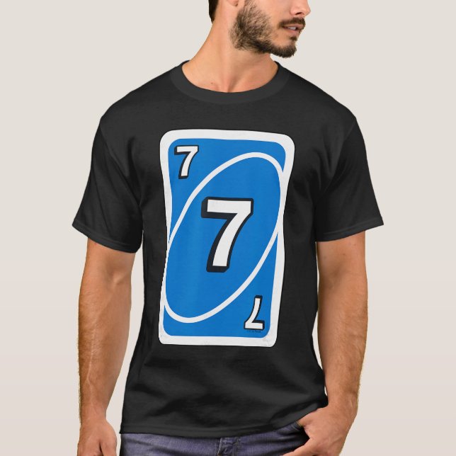 Camiseta Cartão UNO Halloween Azul 7 (Frente)