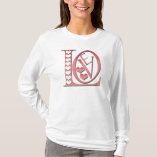 Camiseta Cartas de Amor com Corações por Shirley Taylor