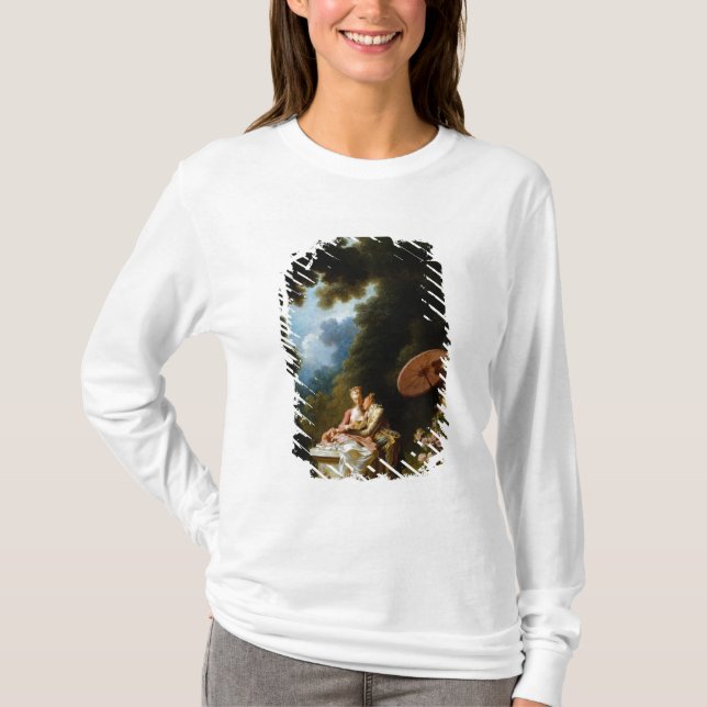 Camiseta Cartas de amor por Jean Honore Fragonard (Frente)