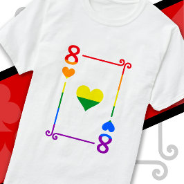 Camiseta Cartas de Baralho da Bandeira LGBTQ Eight de Copas