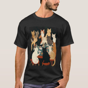 Camiseta Cartas de Baralho Pop Art Jogos de Azar Gatos Joga