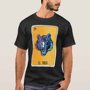 Camiseta Cartas de Bingo da Loteria do El Tiger Mexicano Sl