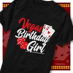Camiseta Cartas de Cassino Garota de Aniversário de Vegas D