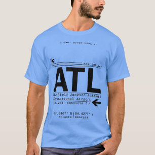 Camiseta Cartas de Chamada do Aeroporto Internacional ATL A
