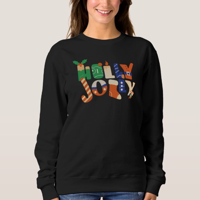 Camiseta Cartas de Doces de Natal Holly Jolly (Frente)