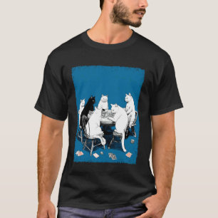 Camiseta Cartas de Jogar Antigas Cassino Jogos de Azar Gato