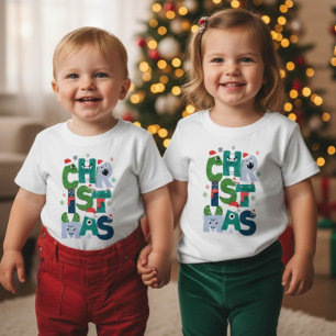 Camiseta Cartas de Monstro Divertidas Natal Infantil Fofo F