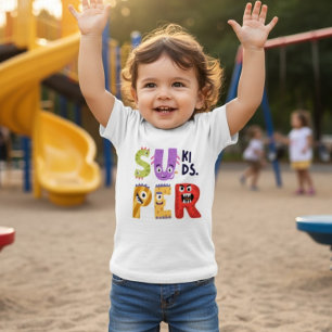 Camiseta Cartas de Monstro Divertidas 'Super Crianças'