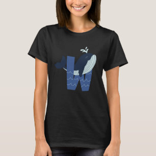 Camiseta Cartas infantis W Alfabeto ABCs Aprendendo Safari