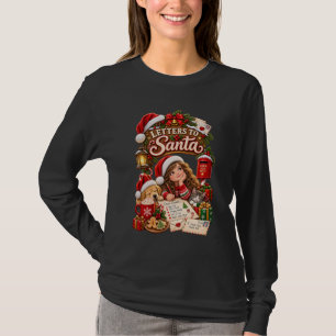 Camiseta Cartas para o Papai Noel Vontades de Natal Vintage