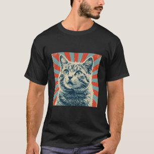 Camiseta Cartaz antigo de gato desgastado 