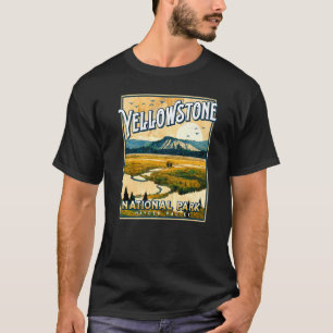 Camiseta Cartaz Antigo do Parque Yellowstone Hayden Valley