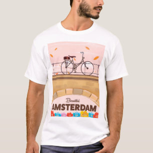 Camiseta Cartaz bonito do viagem do ciclismo de Amsterdão