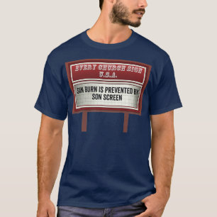 Camiseta Cartaz da Igreja Engraçada Sinaliza Presente de P