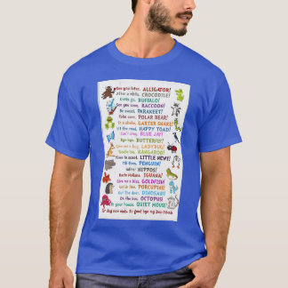 Camiseta Cartaz de animais engraçados para a família