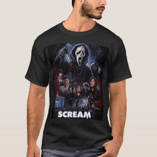 Camiseta cartaz de arte do filme de terror Scream amigos vi