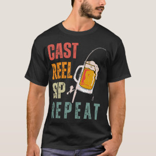 Camiseta Cartaz de Arte em Linha Monocromática Pescar Os Oz