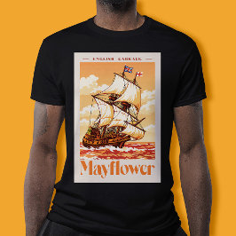 Camiseta Cartaz de Arte Vintage da Carraca Inglesa Navio Ma