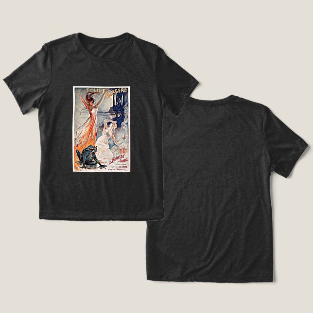 Camiseta Cartaz de balé francês vintage (Design Frente e Verso)