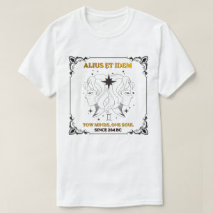 Camiseta Cartaz de carta de tarô do zodíaco Gêmeos vintage