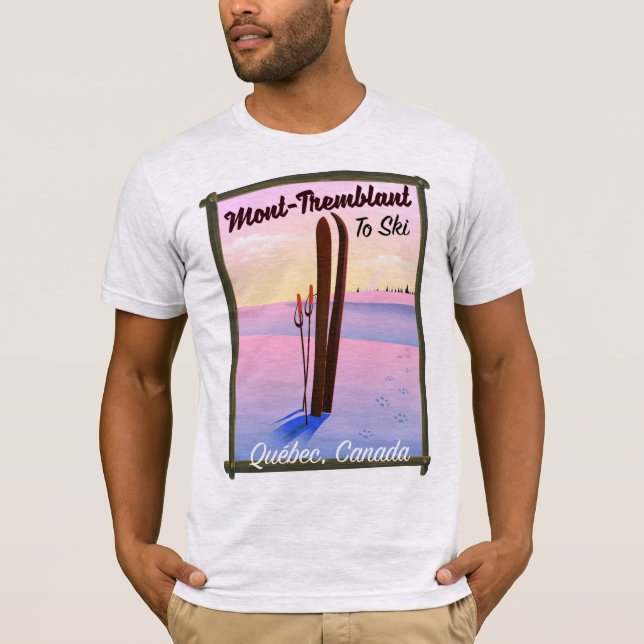 Camiseta Cartaz de esqui de Mont-Tremblant Québec. (Frente)
