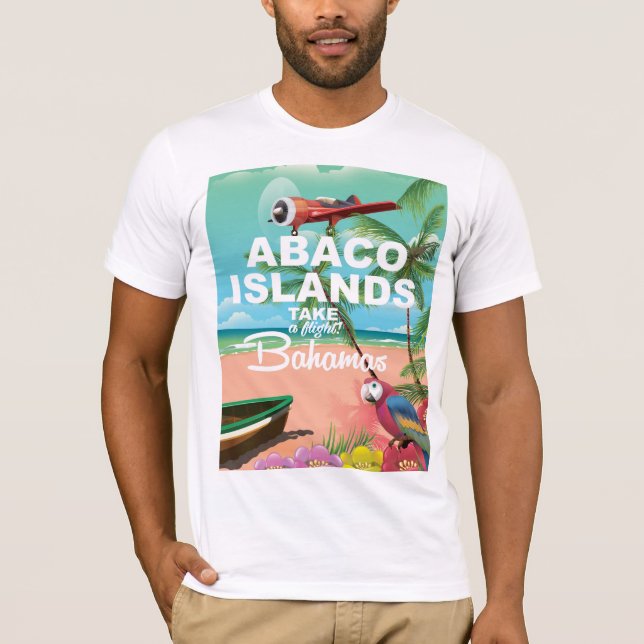 Camiseta cartaz de férias das Ilhas Abaco (Frente)