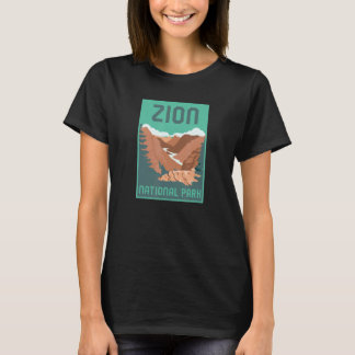 Camiseta Cartaz de Férias do Parque Nacional Zion Utah Esti