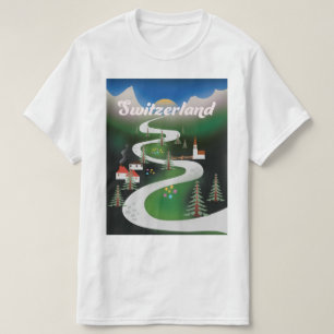 Camiseta Cartaz de férias estilo vintage da Suíça