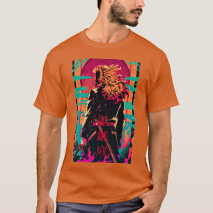 Camiseta Cartaz de filme Neon Vaporwave Rengoku engraçado
