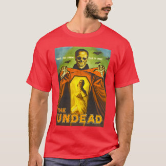 Camiseta Cartaz de Monstro de Halloween Esqueleto Sinistro 