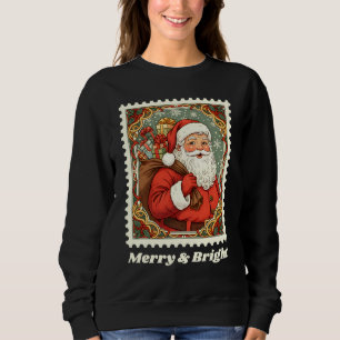 Camiseta Cartaz de Natal do Papai Noel feliz e Brilho