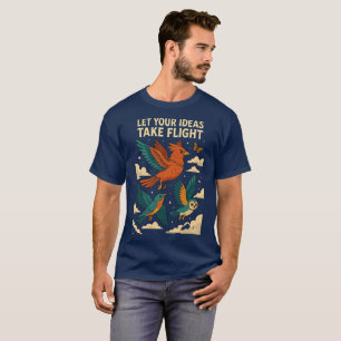 Camiseta Cartaz de Pássaros Criativos