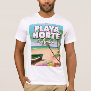 Camiseta Cartaz de praia mexicana Playa Norte