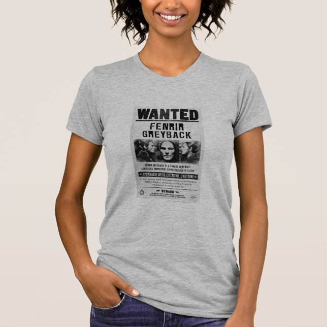 Camiseta Cartaz de Procurado de Fenrir Greyback (Frente)