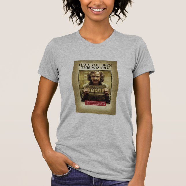 Camiseta Cartaz de Procurado de Sirius Black (Frente)