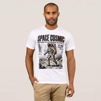 Camiseta Cartaz de Streetwear Retro Astronauta Espacial C