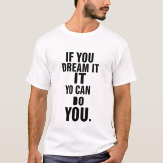 Camiseta Cartaz de Tipografia Inspiradora Sonhe Grande