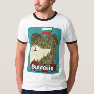 Camiseta Cartaz de Viagem Antigo da Bulgária