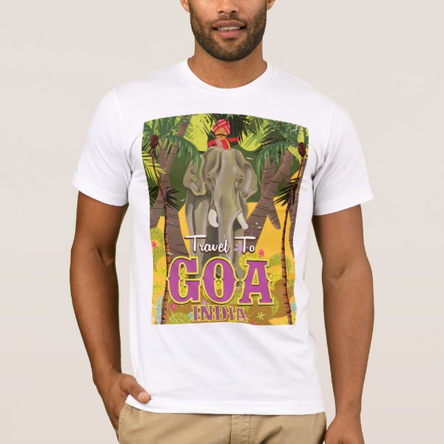 Camiseta Cartaz de viagem antigo de Goa Índia (Frente)
