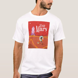 Camiseta Cartaz de Viagem Antigo de Marte