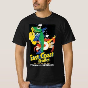 Camiseta Cartaz de Viagem Antigo, East Coast Frolics Seafoo